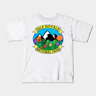 ISLE ROYALE NATIONAL PARK MICHIGAN KAYAK HAPPY CAMPER KAYAKING Kids T-Shirt